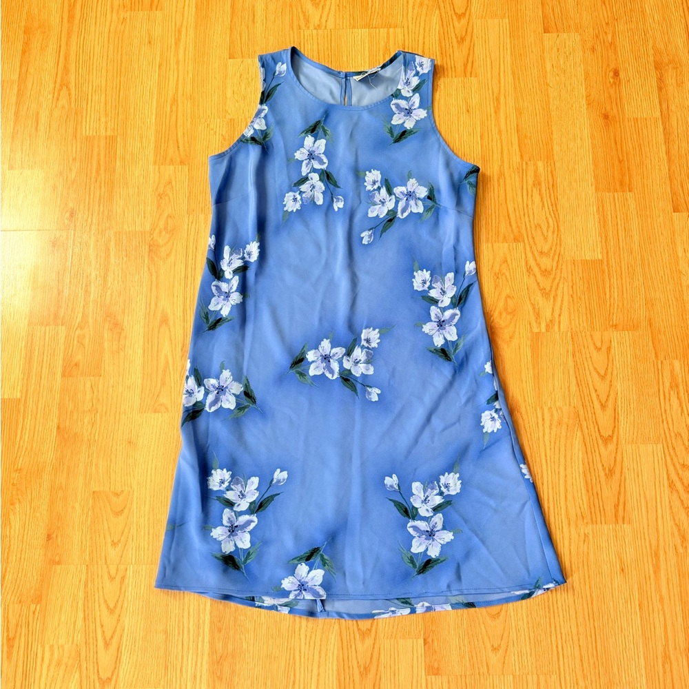 VTG Blue Floral Dress Y2K Fairy Vibes Millennium 2000s Sleeveless Size MEDIUM